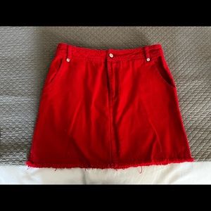 Honey Bell red denim skirt size M